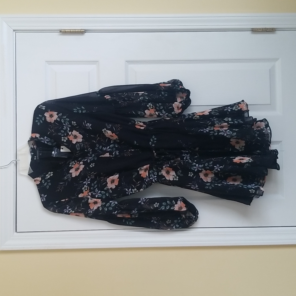 Olivaceous floral mini dress